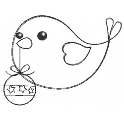 Stickdatei Wintervogel Kugel